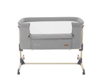 Patut Co-Sleeper cu roti si inaltime reglabila KikkaBoo Amaris Light Grey - 10