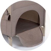 Patut pliabil Chipolino Relax macadamia linen cu laterala culisanta - 7