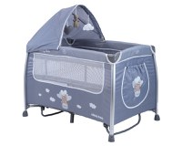 Patut pliabil KikkaBoo cu doua nivele si accesorii incluse Dreamy Bear Grey - 2