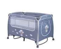 Patut pliabil KikkaBoo cu doua nivele si accesorii incluse Dreamy Bear Grey - 3