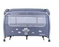 Patut pliabil KikkaBoo cu doua nivele si accesorii incluse Dreamy Bear Grey - 7