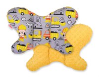 Perna bebelusi cu doua fete Butterfly Minky Excavators Yellow - 1