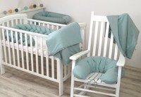 Pilota pentru copii din bumbac 150x100cm fata dubla umplutura hipoalergenica BabySoft Salvia - 3