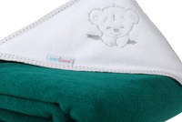 Prosop mare cu gluga din bumbac 100x100 cm BabyMam Teddy Bear Green - 5