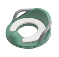 Reductor pentru toaleta cu manere si sezut moale Little Mom Safe Seat Green - 2