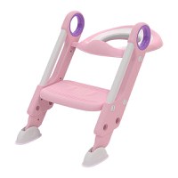 Reductor pentru toaleta cu scarita Little Mom Sturdy Pink - 3