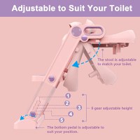 Reductor toaleta cu scara Little Mom Potty Training Pink - 8