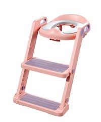 Reductor toaleta cu scara Little Mom Potty Training Pink - 11