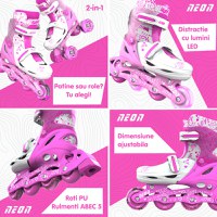 Role 2 in 1 Neon Combo Skates marime 34-37 pink - 3