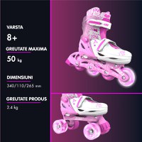 Role 2 in 1 Neon Combo Skates marime 34-37 pink - 4