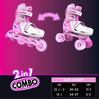 Role 2 in 1 Neon Combo Skates marime 34-37 pink - 5