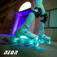 Role Neon Inline Skates marime 34-37 Teal Pink - 5