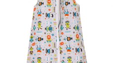 Sac de dormit copii 1.5 tog Robot Friends din bumbac 95 cm