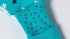 Sac de dormit cu picioruse si talpa antiderapanta Teal Stars 120 cm + manseta 1.0 Tog