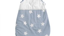 Sac de dormit de iarna 0-6 luni Stars Blue Grey Mist