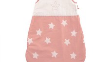 Sac de dormit de iarna 0-6 luni Stars Pale Blush