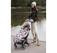 Sac de dormit impermeabil de iarna din plus cu umplutura fleece pentru carucior 105x48cm Sepia Rose - 2