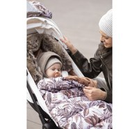 Sac de dormit impermeabil de iarna din plus cu umplutura fleece pentru carucior 105x48cm Sepia Rose - 4