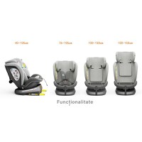 Scaun auto Tweety Plus Deluxe Buf Boof i-size rotativ 360 cu isofix 40-150 cm DuoGrey - 2