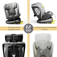 Scaun auto Tweety Plus Deluxe Buf Boof i-size rotativ 360 cu isofix 40-150 cm DuoGrey - 4