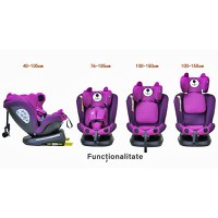 Scaun auto Tweety Plus Deluxe Buf Boof i-Size rotativ 360 cu isofix 40-150 cm UrsPurple - 1