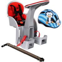 Scaun bicicleta copii SafeFront Clasic pozitie montare centru 15 kg si casca protectie XS 44-48 Penguin WeeRide grirosu - 6