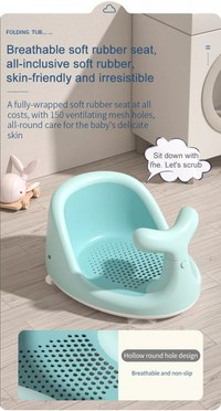 Scaun de baie bebelusi Little Mom Whale Green - 3