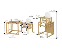 Scaun de masa din lemn de fag multifunctional cu tavita din plastic Wiktoria Giraffe - 2