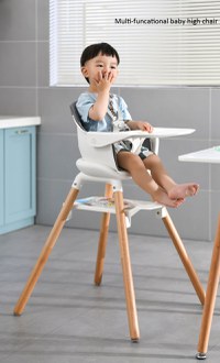 Scaun de masa Little Mom 2in1 Wooden Beige - 3