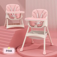 Scaun de masa transformabil 2 in 1 Little Mom Modern Pink - 1