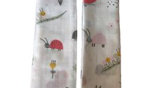 Set 2 museline din bumbac 70x50cm Cute insects Sevi