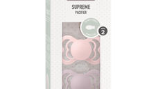 Set 2 suzete Bibs Supreme Latex tetina simetrica 0 luni + BlossomDusky Lilac