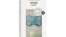 Set 2 suzete Bibs Supreme Latex tetina simetrica 0 luni + Island SeaSage