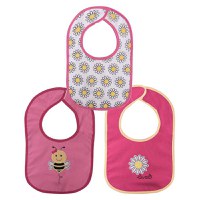 Set 3 bavete bumbac si peva 30 x 19 cm inchidere cu banda velcro fetite - 5