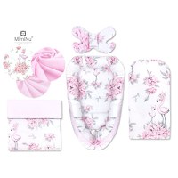 Set 4 in 1 Cosulet bebelus Baby Cocoon 90x50 cm Peonie Pink - 6