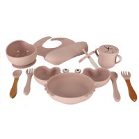 Set 9 piese diversificare hrana bebelusi din silicon Pink Crab - 4