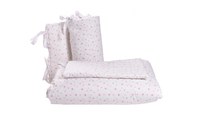 Set complet lenjerie si aparatoare patut 120x60 cm stelute - 2