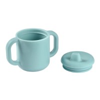 Set de masa silicon cu cana Beaba Blue - 1