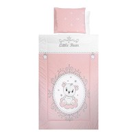 Set lenjerie pat 4 piese bumbac ranforce Little Bear Pink - 2