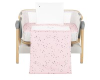 Set lenjerie patut 5piese KikkaBoo cu broderie Mini Cot Bear with me Pink - 2