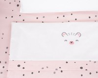 Set lenjerie patut 5piese KikkaBoo cu broderie Mini Cot Bear with me Pink - 1