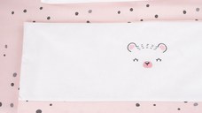 Set lenjerie patut 5piese KikkaBoo cu broderie Mini Cot Bear with me Pink