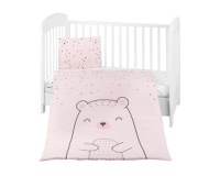 Set lenjerie patut cu 3 piese KikkaBoo Bear with me Pink - 1