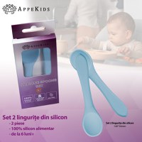 Set lingurite din silicon AppeKids Aqua Blue - 2