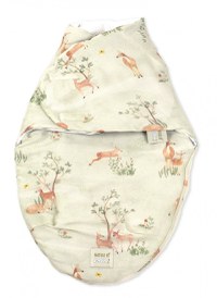 Sistem de infasare bambus inchidere velcro Baby swaddle Caprioare + cadou rucsacel - 1