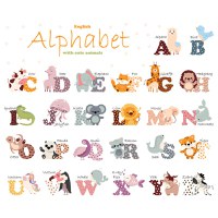 Sticker decorativ pentru copii autoadeziv Alfabetul Animalelor 65 x 100 cm - 8