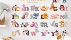 Sticker decorativ pentru copii autoadeziv Alfabetul Animalelor 65 x 100 cm