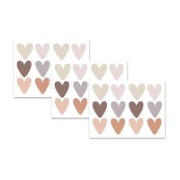 Sticker decorativ pentru copii autoadeziv Inimioare Boho 30x22,5 cm - 1