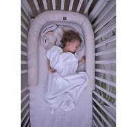 Suport de dormit Babynest 2 in 1 BabySteps bara protectie patut Premium din in Natural 95x53 cm - 5