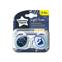 Suzete ortodontice de noapte Tommee Tippee 0-6 luni Balenute - 1